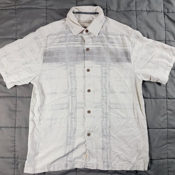 Tommy Bahama Mens Medium Button Shirt Silk Short Sleeve Aloha Original Fit - Picture 1 of 10